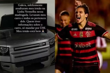 Pedro, atacante do Flamengo, tem carro roubado em assalto contra o irmão dele no Rio