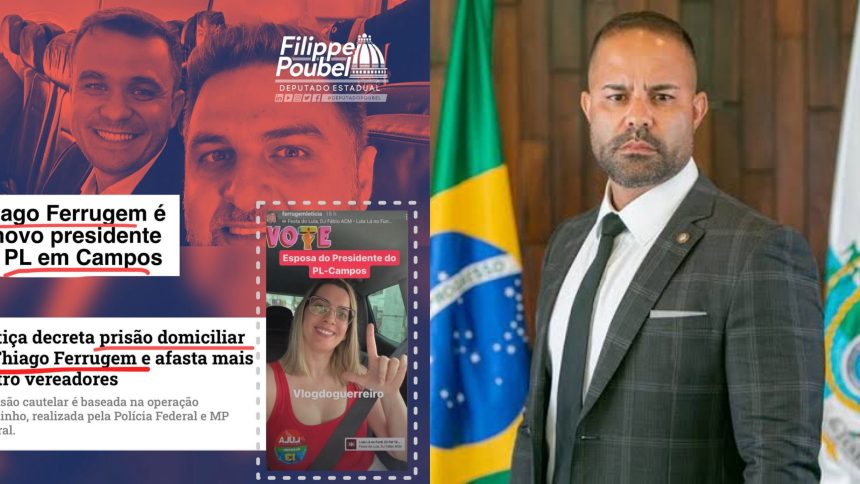 Após Thiago Ferrugem assumir PL em Campos, Poubel dispara: “Colocaram um condenado esquerdista no partido”