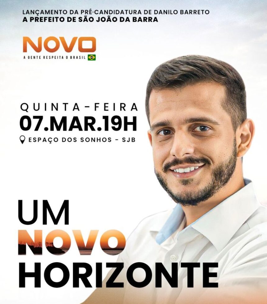 Danilo Barreto lança pré-candidatura a prefeito de SJB na quinta-feira