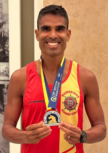 Guarda-vidas do Corpo de Bombeiros é o sul-americano mais bem colocado da Maratona de Boston