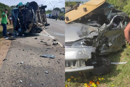 Dez pessoas ficam feridas após van de passageiros capotar na rodovia Campos-Farol