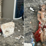 Homem entra em igreja e destrói imagem sacra de São Sebastião