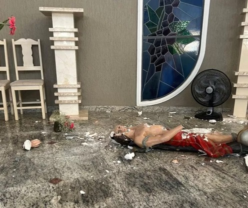 Homem suspeito de destruir imagem sacra de São Sebastião é intimado pela Polícia Civil