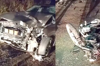 Homem morre em grave acidente entre carro e moto 