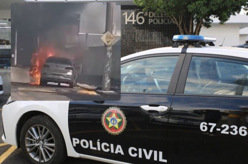 Ataques de facção criminosa em Campos resultam em carro incendiado e homem preso após perseguição policial