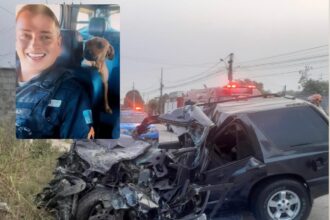Vídeo mostra o momento exato em que o carro em que estava o policial militar Caio César colidiu de frente com um ônibus que seguia para Campos