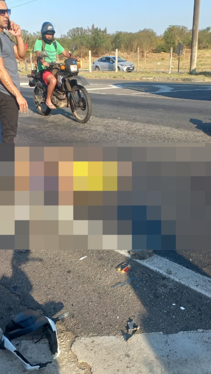 Acidente na BR-101 em Campos deixa motociclista em estado grave