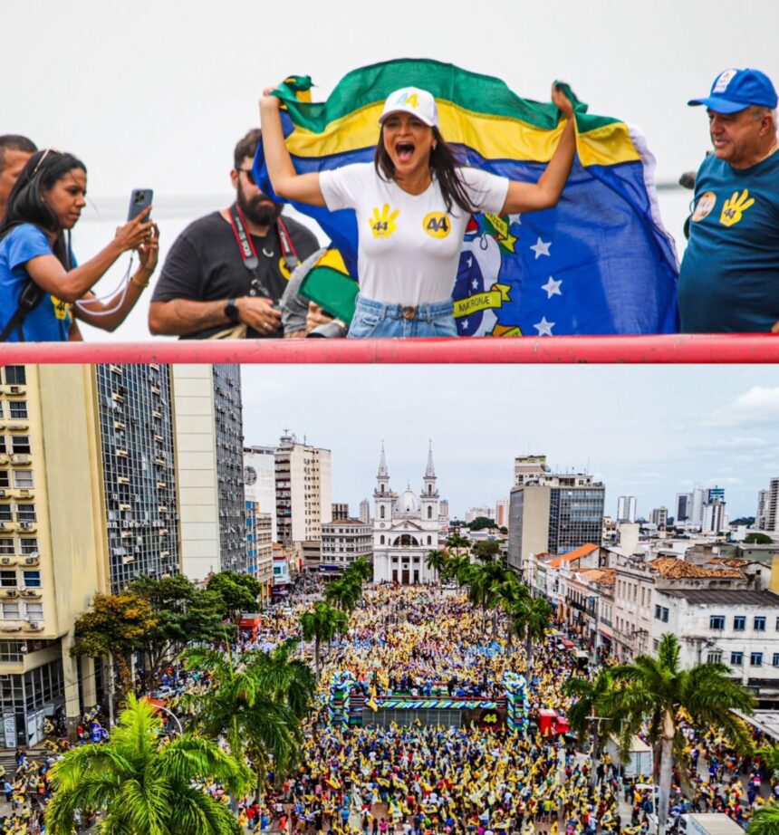 Com Praça São Salvador lotada, Madeleine reafirma confiança: “Vamos vencer essa eleição”