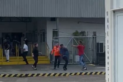 Homens aparecem brigando dentro do Heliporto do Farol, em Campos