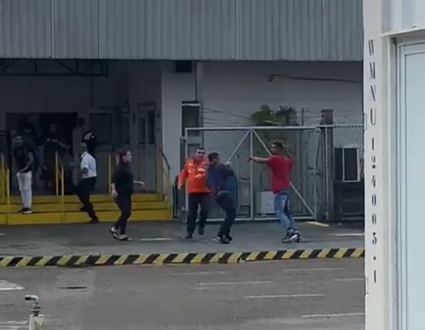 Homens aparecem brigando dentro do Heliporto do Farol, em Campos