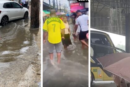 Chuva forte alaga diferentes pontos de Campos nas vésperas do Natal