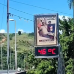 Termômetro de rua registra 46°C em São Fidélis nesta terça-feira