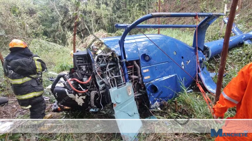 Helicóptero cai na Grande São Paulo e deixa dois mortos
