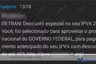 Criminosos oferecem desconto em link falso para aplicar “Golpe do IPVA 2025”