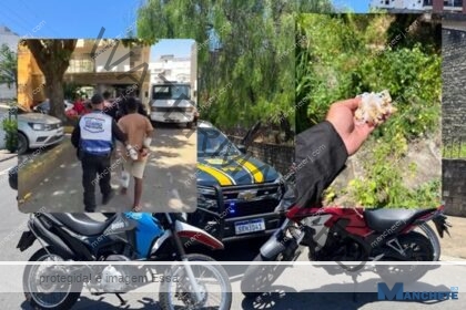 Suspeitos caem de moto enquanto fugiam da PRF e acabam presos no Centro de Campos
