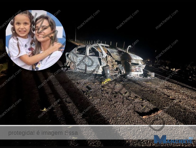 Mãe e filha morrem carbonizadas em acidente na RJ-204