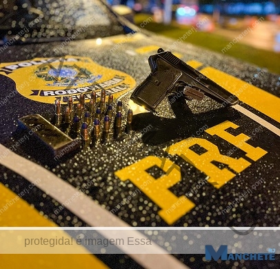 Homem é preso pela PRF por porte ilegal de arma de fogo na BR-101, em Campos