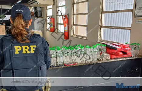 PRF prende três pessoas dentro de carro com grande quantidade de maconha e lança-perfume, em Campos