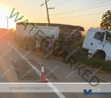Acidente entre carro e caminhão deixa dois feridos na BR-356
