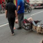 Idosa fica ferida após ser atropelada por moto no Centro de Campos