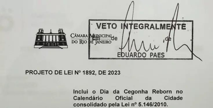 Dia da Cegonha Reborn é aprovado na Câmara de Vereadores, mas prefeito do Rio veta: ‘Não dá…’