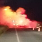 Kombi pega fogo na Baixada Campista
