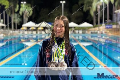 Jovem nadadora campista conquista 5 medalhas no Campeonato Brasileiro de Natação