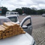 PRF e PF apreendem mais de 50 kg de maconha e recuperam carro roubado na BR-101