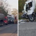 Motorista de caminhão é socorrido em estado grave após acidente na RJ-186, em Itaperuna