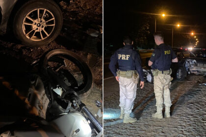 Motociclista fica ferido após acidente com carro na BR-101 em Campos