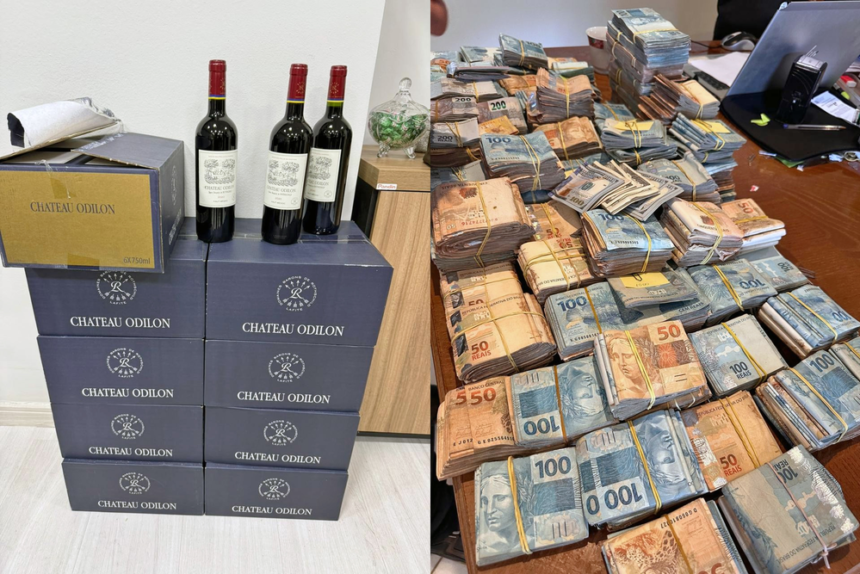 PF apreende milhões em espécie e R$ 40 mil em vinho durante operação