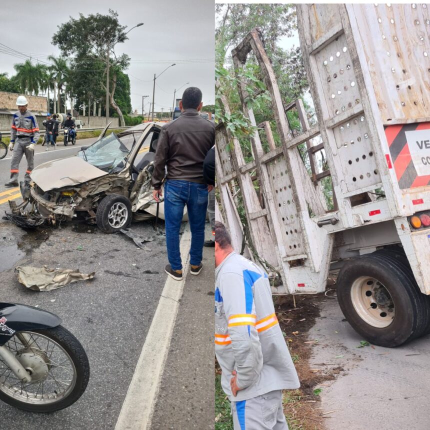 Grave acidente envolvendo carreta e carro é registrado em Campos