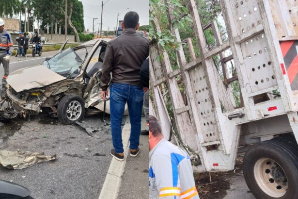 Grave acidente envolvendo carreta e carro é registrado em Campos