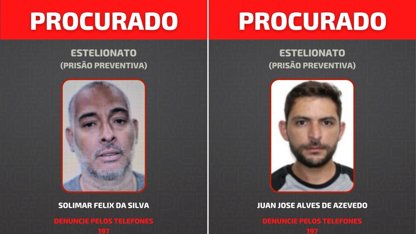 Polícia divulga imagens de foragidos da operação contra o golpe do “falso advogado” em Campos