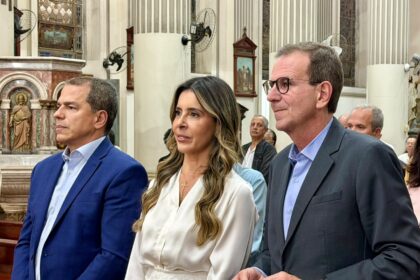 Eduardo Paes, Frederico e demais autoridades participam de missa que celebra os 15 anos de Dom Roberto à frente da Diocese