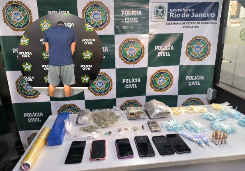 Homem é preso por armazenar grande quantidade de drogas, fentanil e munição dentro de casa em Campos