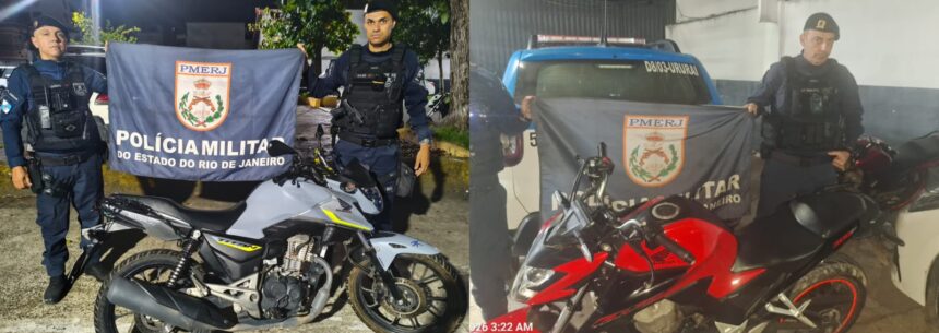 Duas motocicletas roubadas são recuperadas pela Polícia Militar em Campos