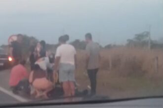 Acidente com moto deixa duas pessoas feridas na BR-356 entre Campos e SJB
