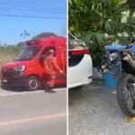 Motociclista atira contra caminhoneiro após confusão no trânsito e se acidenta na BR-356 em Campos