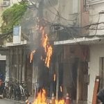 Incêndio atinge fiação de poste no Centro de Campos, deixa comerciantes sem luz e afeta sinal de internet