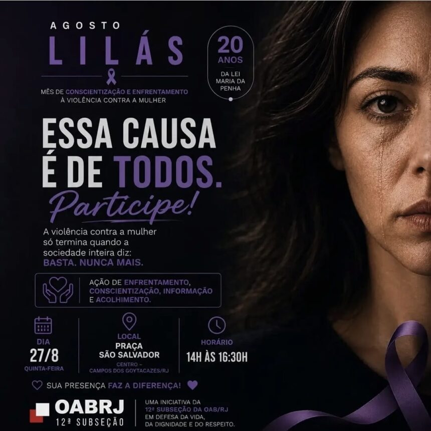 OAB Campos promove ação na Praça São Salvador pelo enfrentamento à violência contra a mulher OAB Campos promove ação na Praça São Salvador pelo enfrentamento à violência contra a mulher