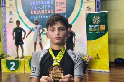 Aos 11 anos, joia sanjoanense conquista título brasileiro de jiu-jitsu