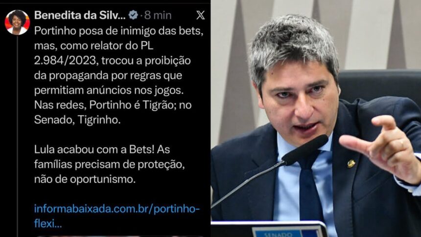 Benedita critica Portinho e relembra mudanças em projeto sobre publicidade das bets