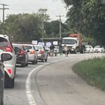 Moradores de Martins Lage realizam manifestação na BR-356 nesta manhã