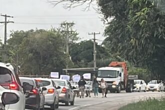 Moradores de Martins Lage realizam manifestação na BR-356 nesta manhã