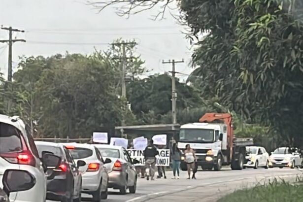 Moradores de Martins Lage realizam manifestação na BR-356 nesta manhã