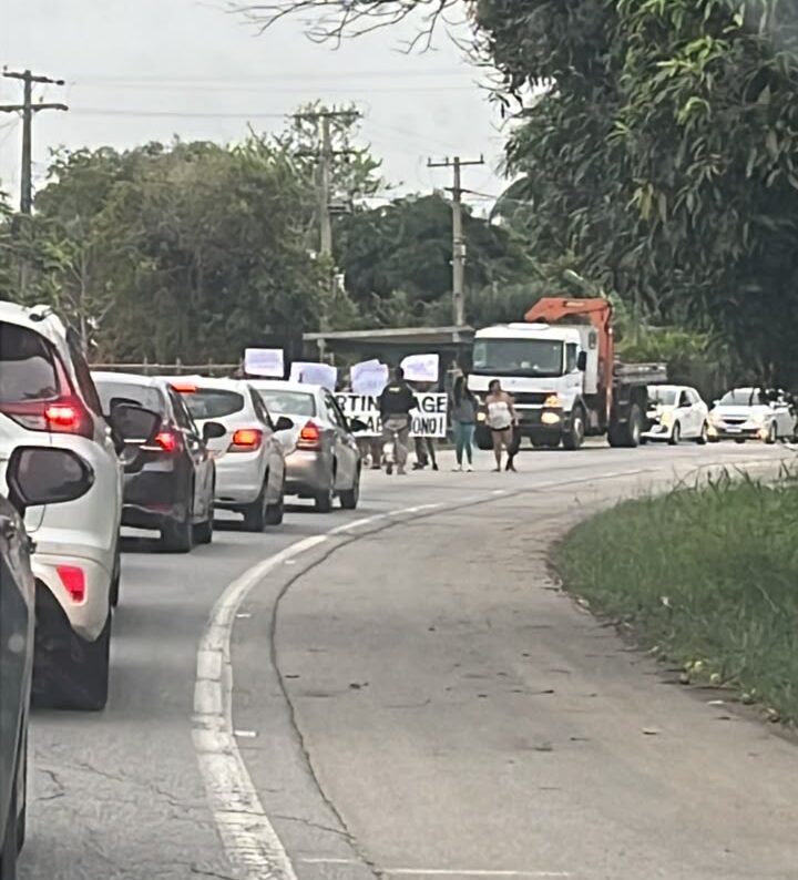 Moradores de Martins Lage realizam manifestação na BR-356 nesta manhã