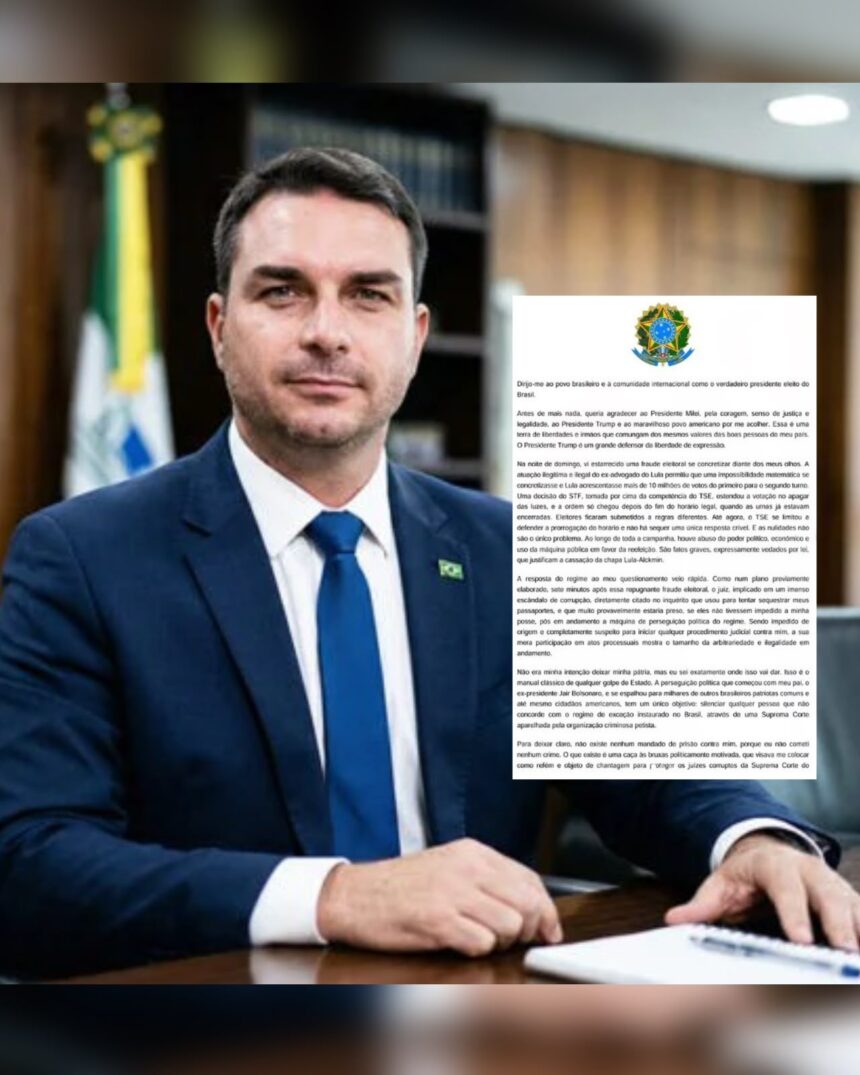 Nos Estados Unidos, Flávio Bolsonaro não reconhece vitória de Lula e se declara presidente eleito do Brasil